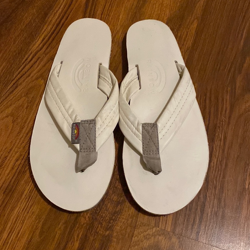 White leather Rainbow flip-flops BRAND NEW